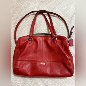 Coach shoulder bag. Used. Some make up stains shown.